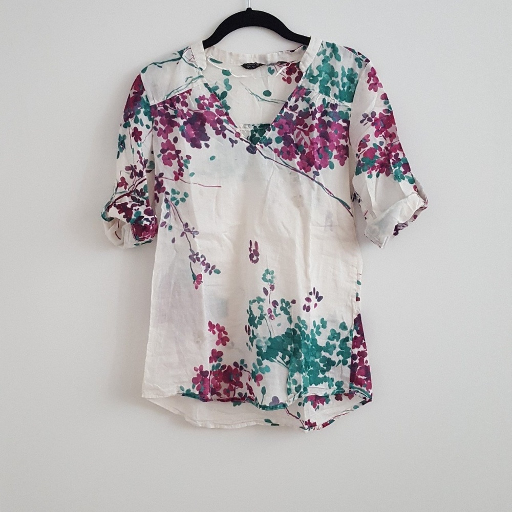 Zara top with floral pattern.